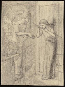 Clerk Saunders (tužka na papíře) od Elizabeth Eleanor (1834 62) Siddal