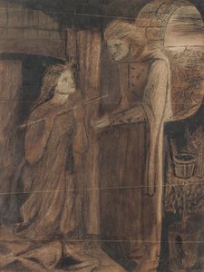 Clerk Saunders (akvarel s arabskou gumou a škrábáním, na papíře)