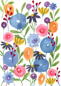 Boho Flowers, 2018 (akvarel) od Elizabeth Rider