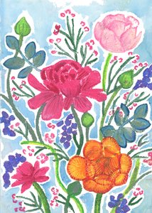 Ranunculus, 2018 (olejový pastel)