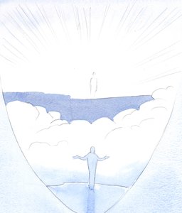 Po „bráně“ naší smrti zve Kristus toho, kdo Ho miluje, aby vystoupil a překonal propast, s jistotou, že bude nesen, 2001 (bez papíru) od Elizabeth Wang