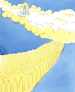 Všichni svatí v nebi vědí, co věděli lidé před Mojžíšem, že Bůh chce, abychom ctili naši matku a otce, 2004 (bez papíru) od Elizabeth Wang