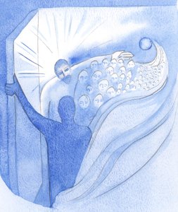 Při Nanebevstoupení Krista, náš bratr, se triumfálně vrátil k Otci a otevřel nám cestu do nebe, 2001 (bez papíru) od Elizabeth Wang