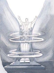 Při mši nás Duch svatý spojuje s Kristem jako obilí svázané do jediného snopu, 2000 (bez papíru) od Elizabeth Wang