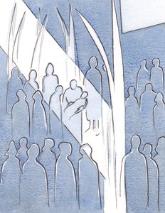 Při křtu jsem viděl čistou, vroucí, ohnivou radost anděla strážného dítěte, který se radoval při pohledu na Božský život v duši dítěte., 2000 (bez papíru) od Elizabeth Wang
