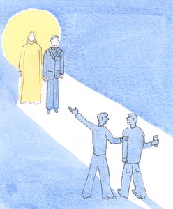 Kristus považuje dobro nebo zlo, které děláme druhým, za učiněné sobě, 2002 (bez papíru) od Elizabeth Wang
