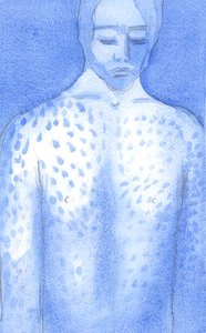 Kristus ve svém utrpení byl zesměšňován a ponižován; Celé jeho tělo bylo po bičování rozpálené a krvácející., 2001 (bez papíru) od Elizabeth Wang