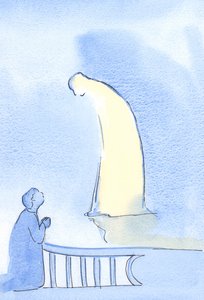 Kristus je něžný a laskavý, když se k němu obracíme, 2002 (bez papíru) od Elizabeth Wang