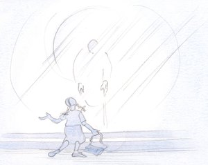 Kristus je k nám něžný, bez ohledu na naši náladu, ať už Ho zdravíme se smutkem nebo jako školačka v bouřlivé radosti., 2001 (bez papíru) od Elizabeth Wang