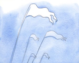 Kristus vítězí při působení své milosti v kající duši, která nyní září jako jasný prapor, 2000 (bez papíru na papíře) od Elizabeth Wang