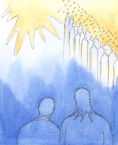Kristus je s námi, když ctíme Jeho svaté, 2003 (bez papíru) od Elizabeth Wang
