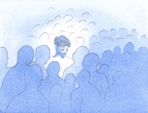 Kristus rád přichází k milujícím srdcím ve svatém přijímání. Hořká a rozhořčená srdce mu dávají pocit, jako když se cítil ve svém svatém utrpení, 2002 (bez papíru) od Elizabeth Wang