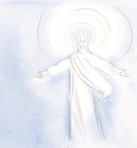 Kristus rád pozdravuje své přátele ve svatém přijímání, 2000 (bez papíru) od Elizabeth Wang