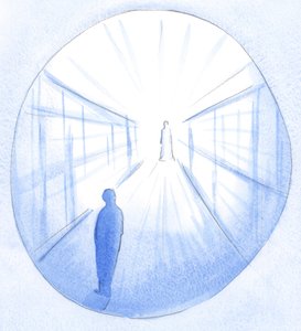 Kristus mi ukázal cestu, která k Němu vede, a vysvětlil mi, jak se - svou vlastní vůlí - odvracím od důležitého cíle., 2001 (bez papíru) od Elizabeth Wang