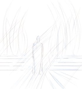 Přede mnou stál Kristus obklopený anděly. Řekl: "Ctíme ty, kteří ctí mě", 2001 (w/c na papíře) od Elizabeth Wang
