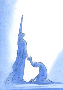Kristus, bezhříšný Bohočlověk, je šampiónem hříšníků, 2002 (bez papíru na papíře) od Elizabeth Wang