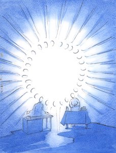 Kristus sjednocuje své přátele na zemi ve „společenství svatých“. Každá modlitba pronesená skrze Krista se dotýká jiných duší nebo jim pomáhá, 2003 (bez papíru) od Elizabeth Wang