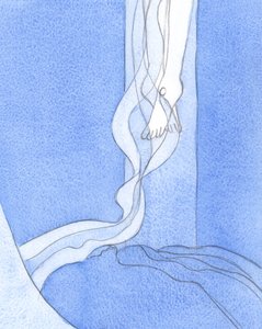 Z Jeho nohou vytékala Kristova drahocenná Krev dolů a šířila se po zemi. Skrze tu krev mi byly odpuštěny hříchy., 2001 (bez papíru) od Elizabeth Wang