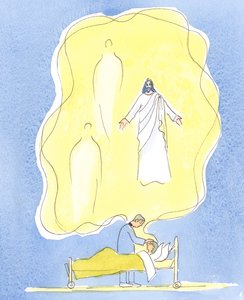 Božím darem pro nemocné je sám Ježíš Kristus s Otcem a Duchem svatým, jeden Bůh - při práci v této svátosti, 2004 (bez papíru) od Elizabeth Wang