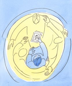 Drženi v lásce tří božských osob, můžeme se přimlouvat za druhé, 2004 (bez papíru) od Elizabeth Wang