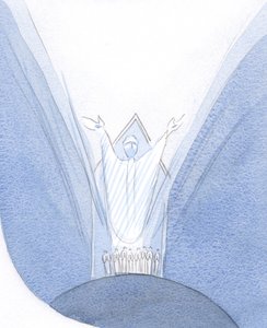 Zde, během mše, je Kristus skutečně přítomen s námi, na Zemi, modlí se k Otci, s námi shromážděnými kolem Něho., 2001 (bez papíru) od Elizabeth Wang