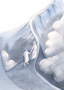 Viděl jsem úzký hřeben a Jeho Svatá Matka přicházela, aby mě odvedla do bezpečí., 2000 (bez papíru na papíře) od Elizabeth Wang