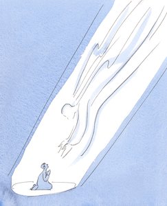 Pokud se modlíme s vírou, s poctivostí a důvěrou dítěte, Bůh k nám vždy sahá, i když jeho přítomnost necítíme. , 2004 (bez papíru) od Elizabeth Wang