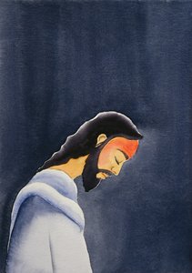 Ve své agónii se Ježíš v Getsemanech modlí ke svému Otci, 2006 (bez papíru) od Elizabeth Wang