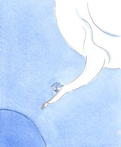 Když se stal člověkem, rozhodl se Boží Syn sdílet náš život na zemi a naše utrpení - ačkoli je bez hříchu, 2004 (akvarel na papíře) od Elizabeth Wang