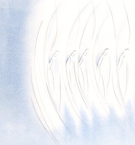 Večer jsem viděl, že svatá společnost andělů byla jako jedna, když dělala znamení kříže., 2000 (bez papíru) od Elizabeth Wang