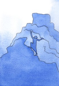 V duchovním životě všichni, kdo přestanou lézt a rozhodnou se zůstat tam, kde jsou, musí i po smrti dokončit výstup, pokud chtějí vstoupit do nebe, 2002 (bez papíru) od Elizabeth Wang