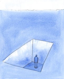 Může se stát, že se někdo ocitne tak izolovaný a nešťastný, díky svým chybám a velmi litovaným rozhodnutím, 2004 (bez papíru) od Elizabeth Wang