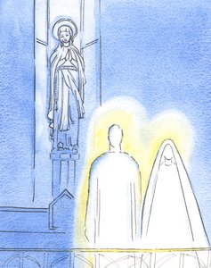 Potěšilo Ježíše, že přivedl svou Matku Marii, aby byla s ním v kapli paní, a ukázal mi, čemu věřím, 2002 (bez papíru) od Elizabeth Wang