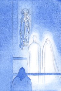 Potěšilo Ježíše, že přivedl svou Matku Marii, aby byla s ním v kapli paní, a ukázal mi, čemu věřím, 2002 (bez papíru) od Elizabeth Wang