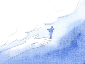 Byl to Kristus, kdo mě přivedl k Otci, jako by šeptal Otci, když jsem byl držen na Kristově ruce., 2001 (bez papíru) od Elizabeth Wang