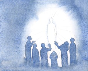 Ježíš září v nebi čistotou a silou, 2000 (bez papíru na papíře) od Elizabeth Wang