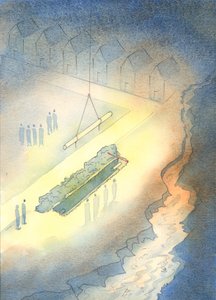 Stejně jako je nesmyslné instalovat kanalizační potrubí, pokud v blízkosti může zůstat otevřená kanalizace, 2003 (w/c na papíře) od Elizabeth Wang