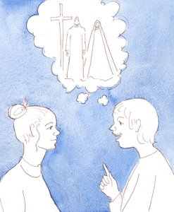 Náš Otec v nebi se s potěšením dívá na každého, kdo mluví s druhými o Jeho Synu, Ježíši, a Ježíšově Svaté Matce Marii, 2004 (bez papíru) od Elizabeth Wang