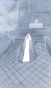 Ona, která je čistá jako Kristus, stála mezi těmito dominikánskými mnichy v Oxfordu, kteří žijí pro Jejího Syna, vázáni svými trojitými sliby, 2000 (bez papíru) od Elizabeth Wang