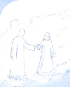 Sníh, vysvětlil Kristus, je dobrým symbolem zářivé čistoty Jeho Neposkvrněné Matky, kterou tak miluje, 2002 (bez papíru) od Elizabeth Wang