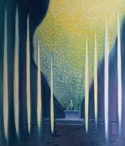 Svaté duše spolu s anděly uctívají s námi mši, 2001 (olej na palubě) od Elizabeth Wang