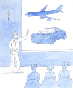 Pán mi ukázal lidi, kteří úzkostně a znepokojeně křičeli o uhlíkových stopách a báli se o své pozemské životy, 2004 (bez papíru) od Elizabeth Wang
