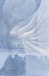 Andělé uctívají Krista ve svaté Eucharistii, 2001 (bez papíru) od Elizabeth Wang