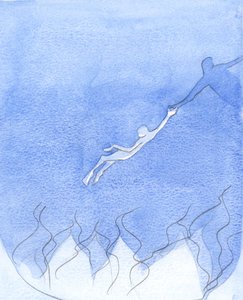 Ten, kdo láskyplně "natáhne ruku" v modlitbě za umírající, může někoho zachránit i z pokraje pekla, 2001 (bez papíru) od Elizabeth Wang