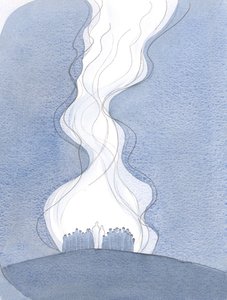 Modlitba církve, nabízená skrze Ježíše a s Marií, je jako pupeční šňůra, která stoupá k Otci a spojuje nás s nebem., 2001 (bez papíru) od Elizabeth Wang
