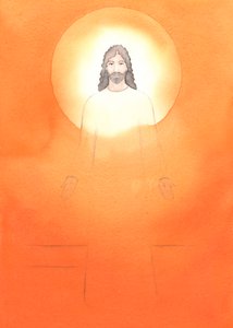 Kristova čistota pramenila z čistoty Jeho Neposkvrněné Matky; On je pravý Bůh a dokonalý člověk, 2002 (bez papíru) od Elizabeth Wang