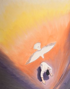 Tentýž Duch, který utěšoval Krista v Getsemanech, nás může utěšit, 2002 (olej na palubě) od Elizabeth Wang