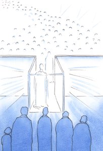 Svatostánek je jako chodba do nebe, kde se můžeme setkat s Kristem a jeho svatými a připravit se na nebe na konci života, 2002 (bez papíru) od Elizabeth Wang