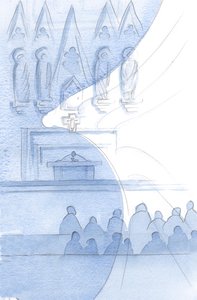 Celá budova kostela je plná andělů; kartáčujeme je každou chvíli., 2001 (bez papíru) od Elizabeth Wang