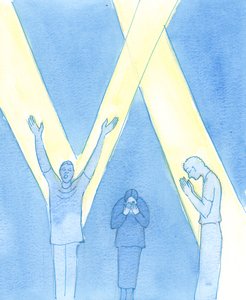 Existuje mnoho různých způsobů modlitby a mnoho různých vnitřních postojů; důležitá je naše upřímná láska k Bohu, 2003 (bez papíru) od Elizabeth Wang